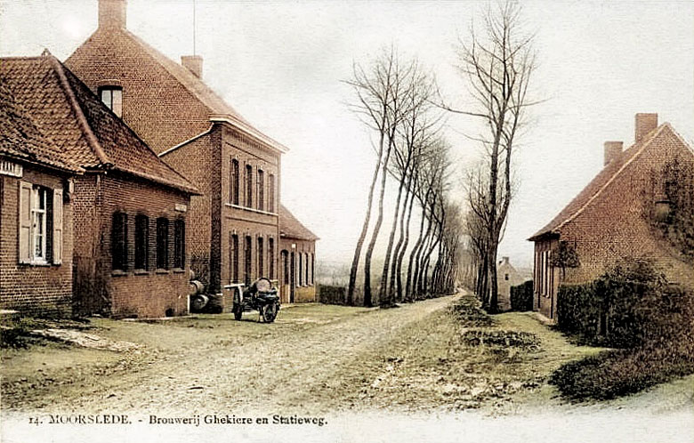 De verdwenen 19de-eeuwse brouwerij Ghekiere in de Stationsstraat in Moorslede