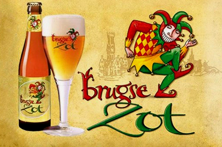 Reklamebord voor het bier Brugse zot