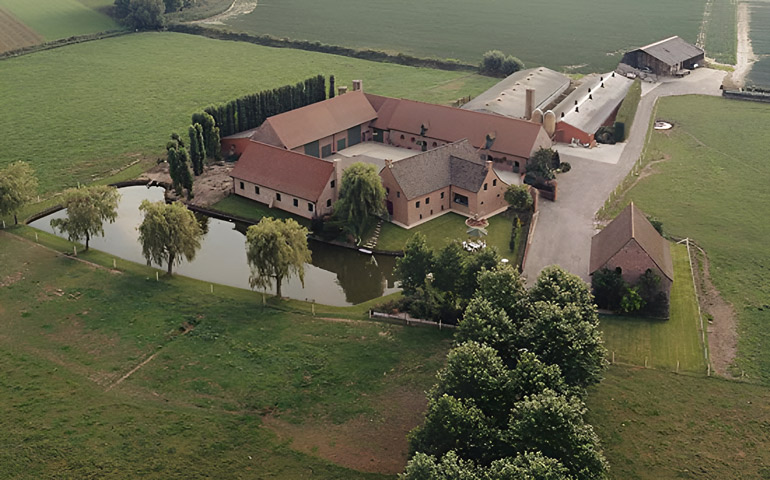 luchtfoto van de huidige Bundercruyse-hoeve