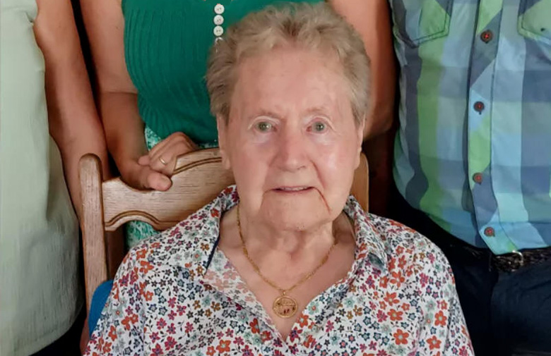 Anna Grymonprez, kort na haar 101ste verjaardag (foto: Linda Malfait)