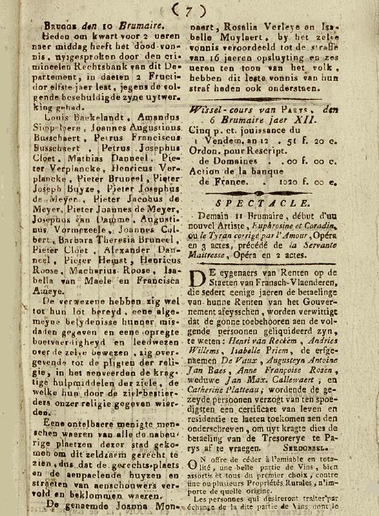 Verslag terechtstelling bende van Baekelandt. 