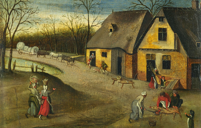 De herfst. Het werk op de hoeve. Abel Grimmer, 16de eeuw.