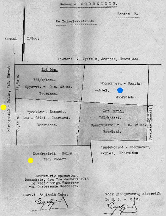 Kadasterplan van de gemeente Moorslede uit 1946 (Foto: Linda Malfait).