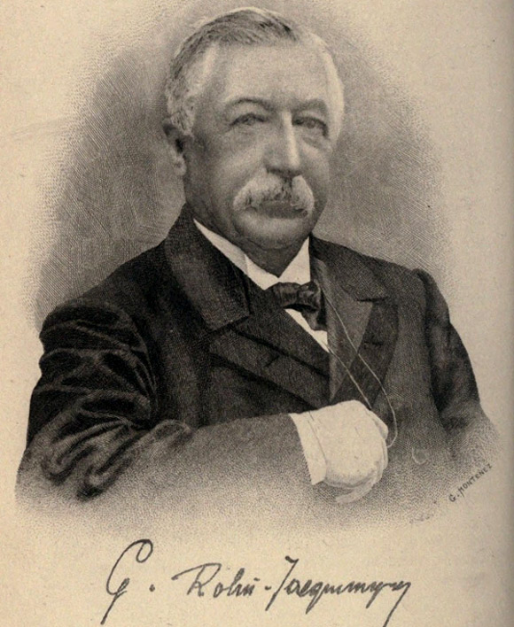 Gustave Rolin-Jaequemyns. Portret door Georges Montenez (Bron: Wikimedia).