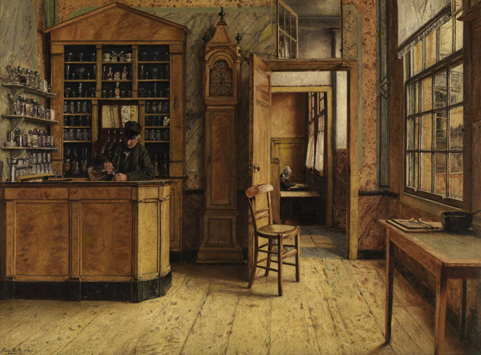 Interieur van een 19de eeuwse herberg. (Henri de Braekeleer. 1877.