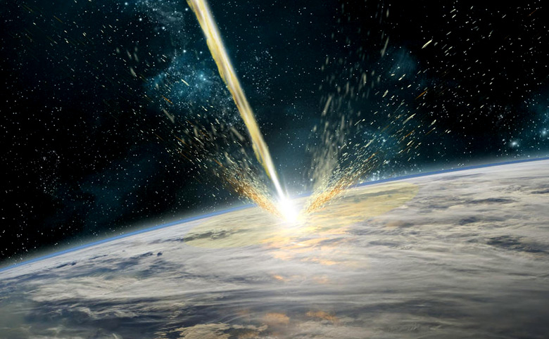 De inslag van een enorme planetode of komeet op aarde (National Geographic).