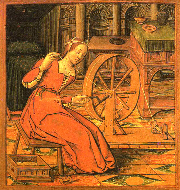 Vrouw aan het spinnewiel. Nantes, Muse Dobre, 1505.