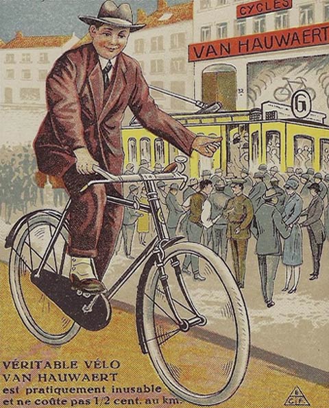 Affiche uit de jaren dertig van de vorige eeuw met reclame voor de 'Vlo Van Hauwaert'