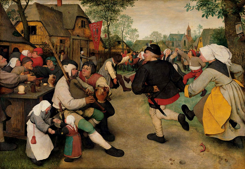 Dorpskermis. Pieter Brueghel de Oude, ca. 1568 (Bron: Wikimedia/Wenen, Kunsthistorisches Museum).