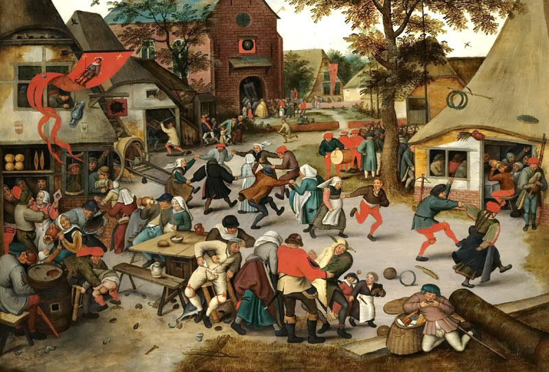 De Sint-Joriskermis. Pieter Brueghel de Jonge, 1628 (Bron: Wikimedia).