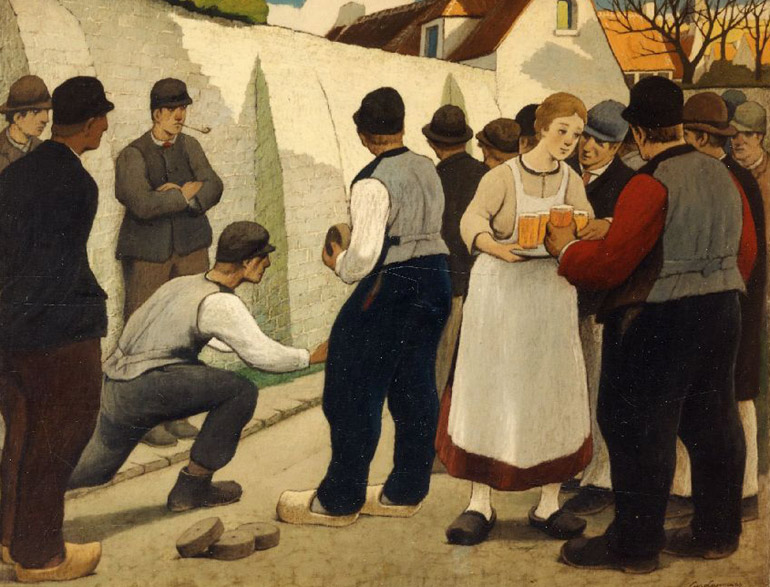 Het krulbolspel. Eug�ne Laermans, 1923 (Bron: Wikimedia Commons).
